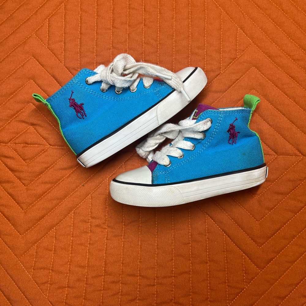 Polo by Ralph Lauren Kids Blue High-Top Sneakers